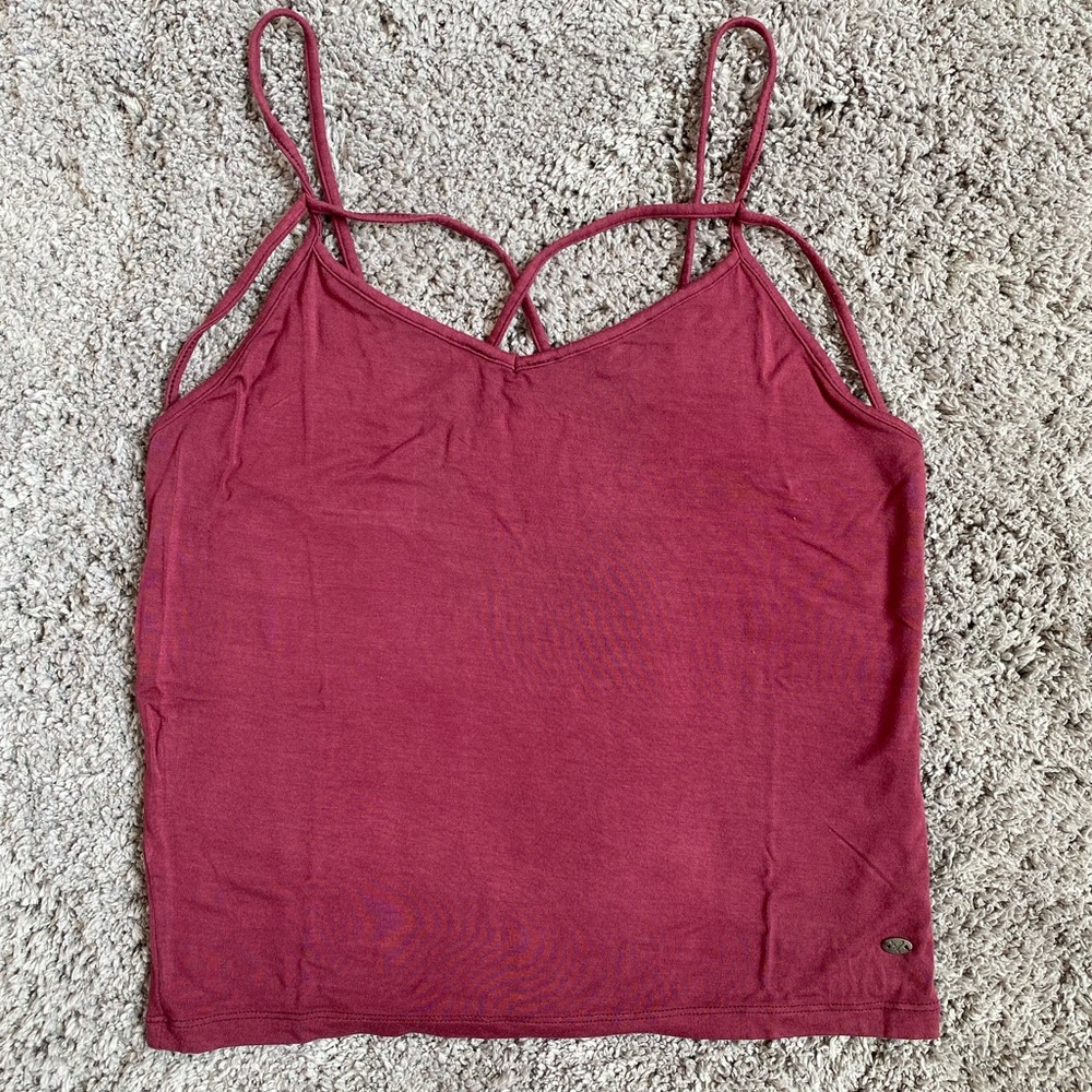 American Eagle Maroon Soft & Sexy Crop Tank
